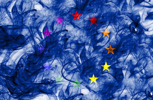 EU stars in rainbow flag colours
