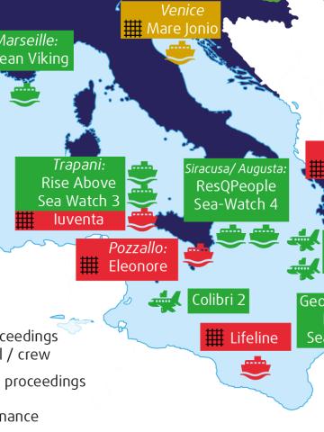 14 vessels or reconnaissance aircraft are operational, 14 vessels are no longer operational and one vessel is at port dur to ongoing legal proceedings